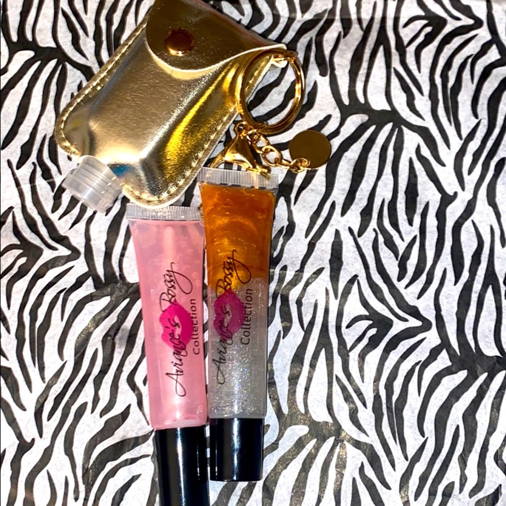 Lipgloss keychain with hand Sanitizer